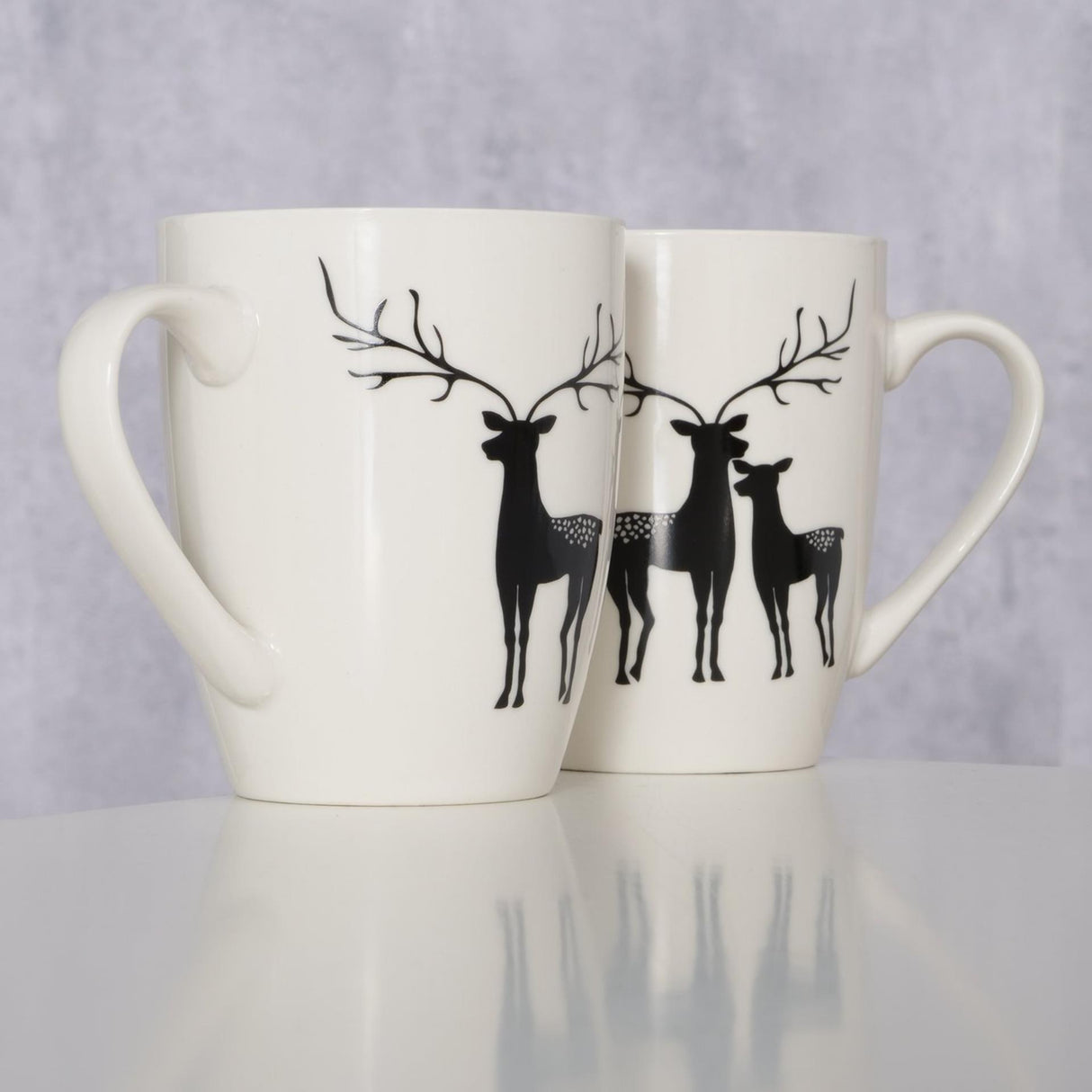 Boltze home beker rendier h10,5cm zwart-wit