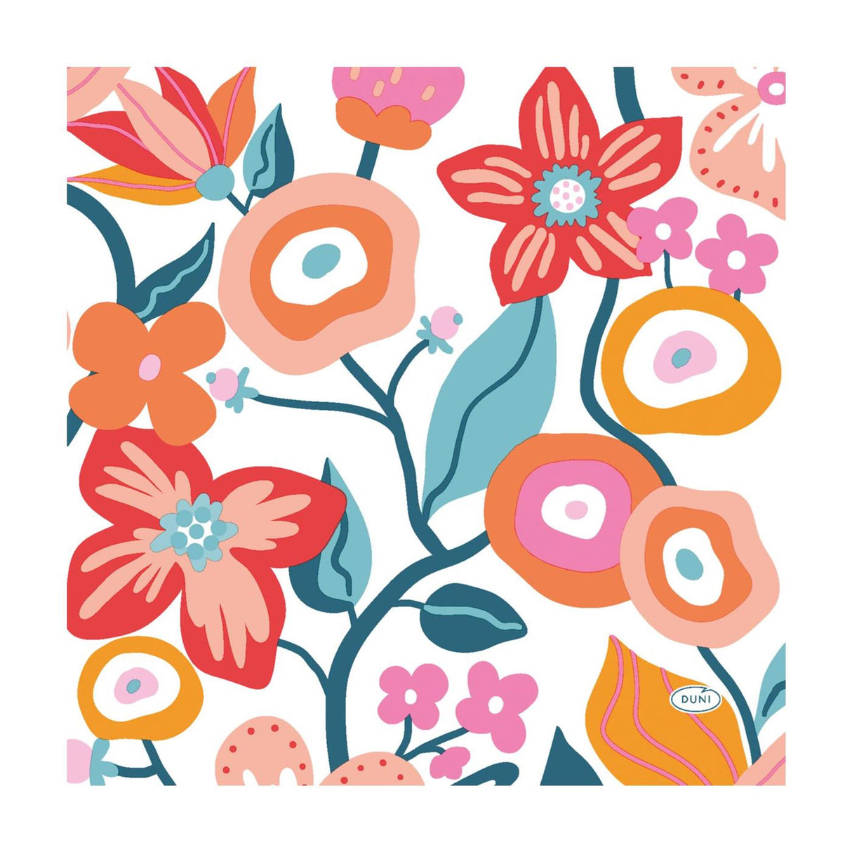 Duni servietter vibrerende blomst 33x33 cm | 12 stykker