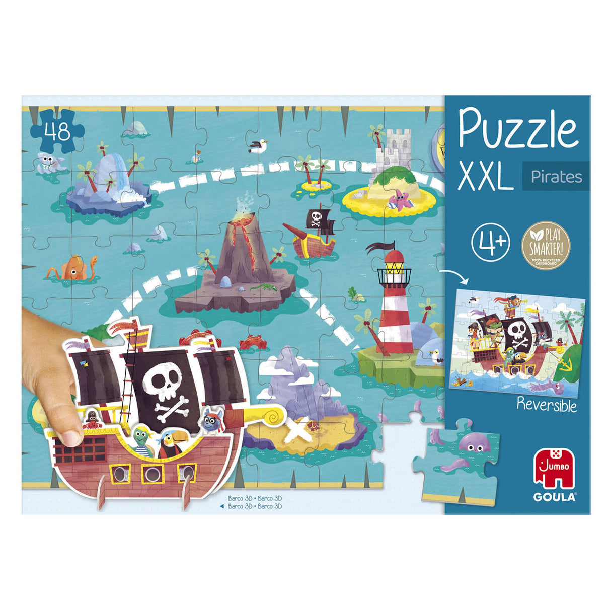 Jumbo goula legpuzzel xxl piraten, 48st.