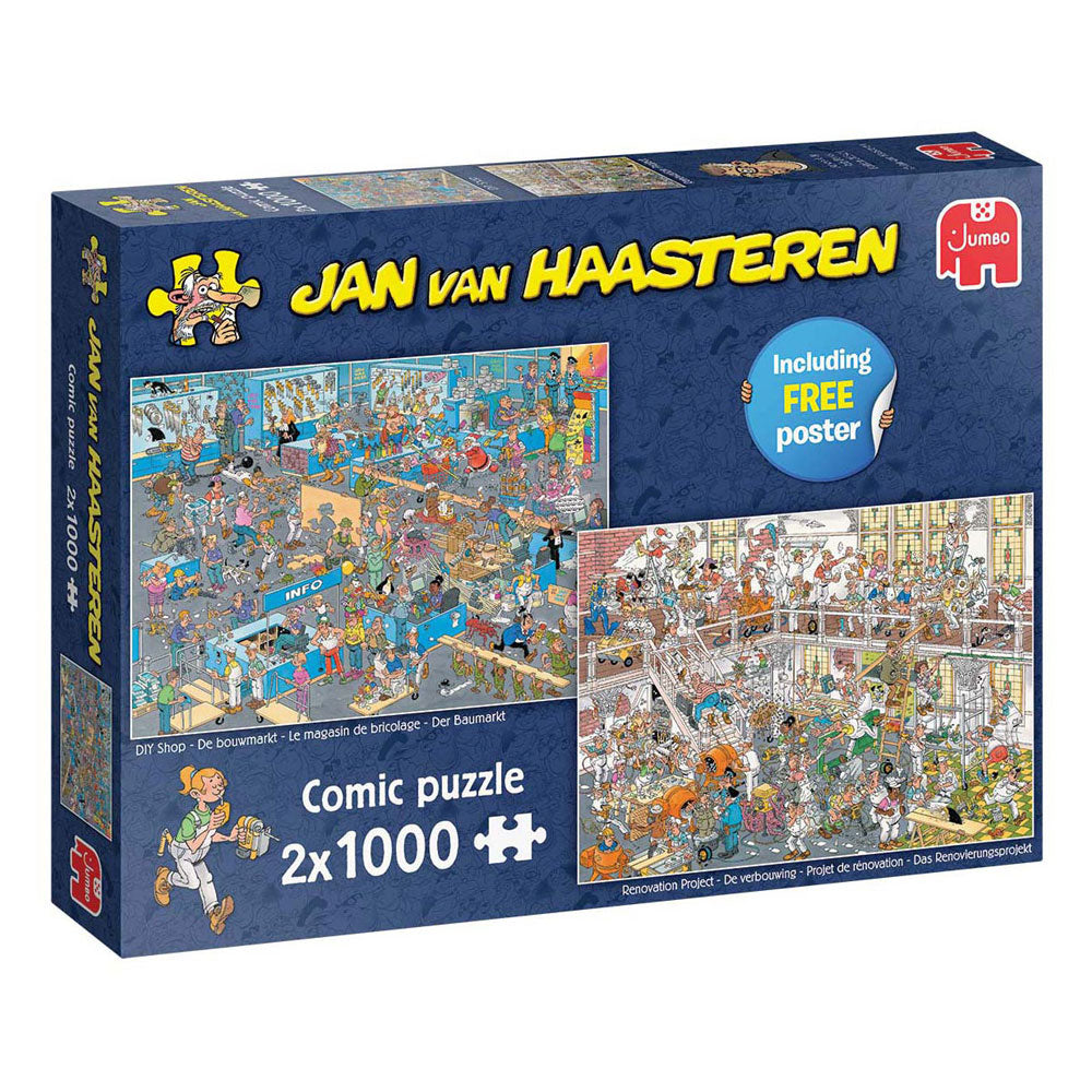 Jan van Haasteren jigsaw puzzle how to do not do odd jobs, 2x1000st.