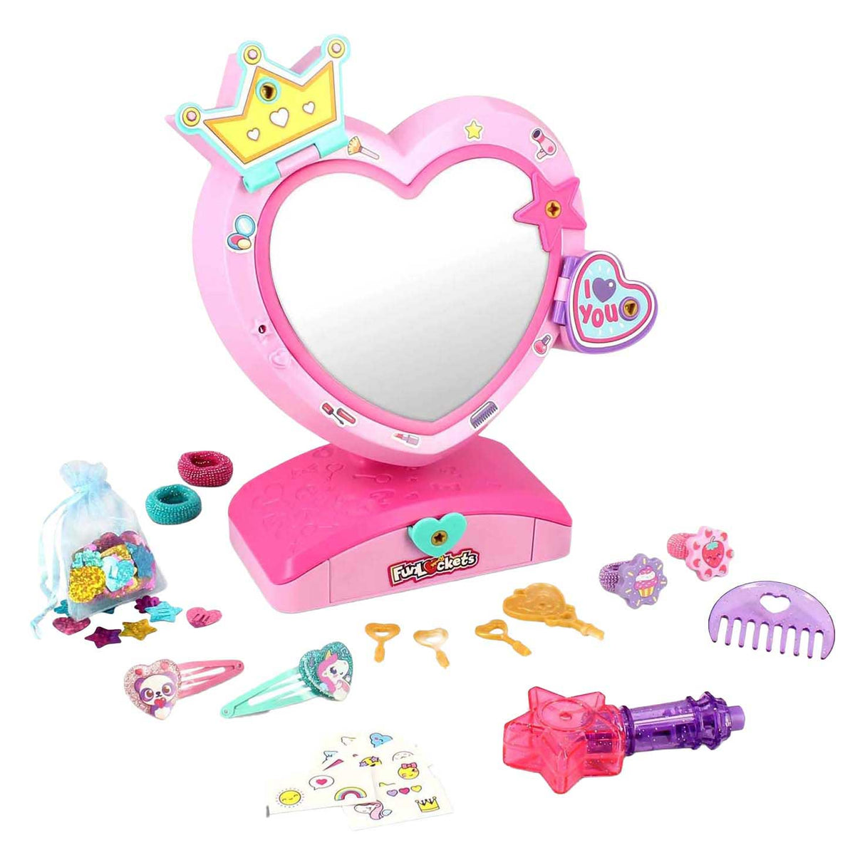 Jumbo funlockets specchio segreto con capelli luccica | 2 pezzi