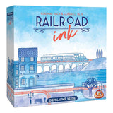 White goblin games railroad ink - dyb blå version terningespil