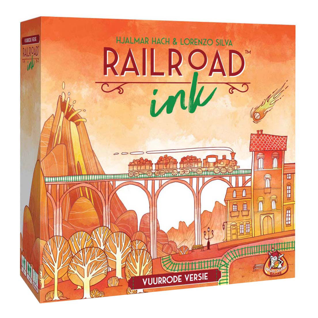 White goblin games railroad ink - fire red version tärningsspel