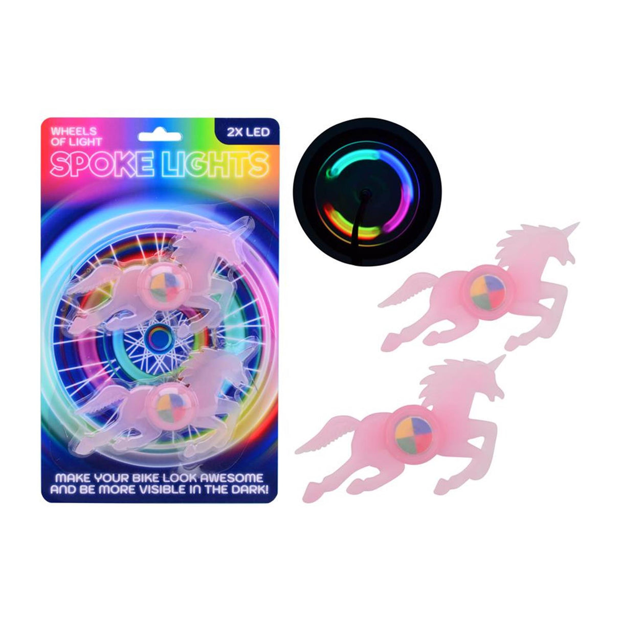 Unicorn stiúir labhair soilsiú 2 phíosa capall il dath