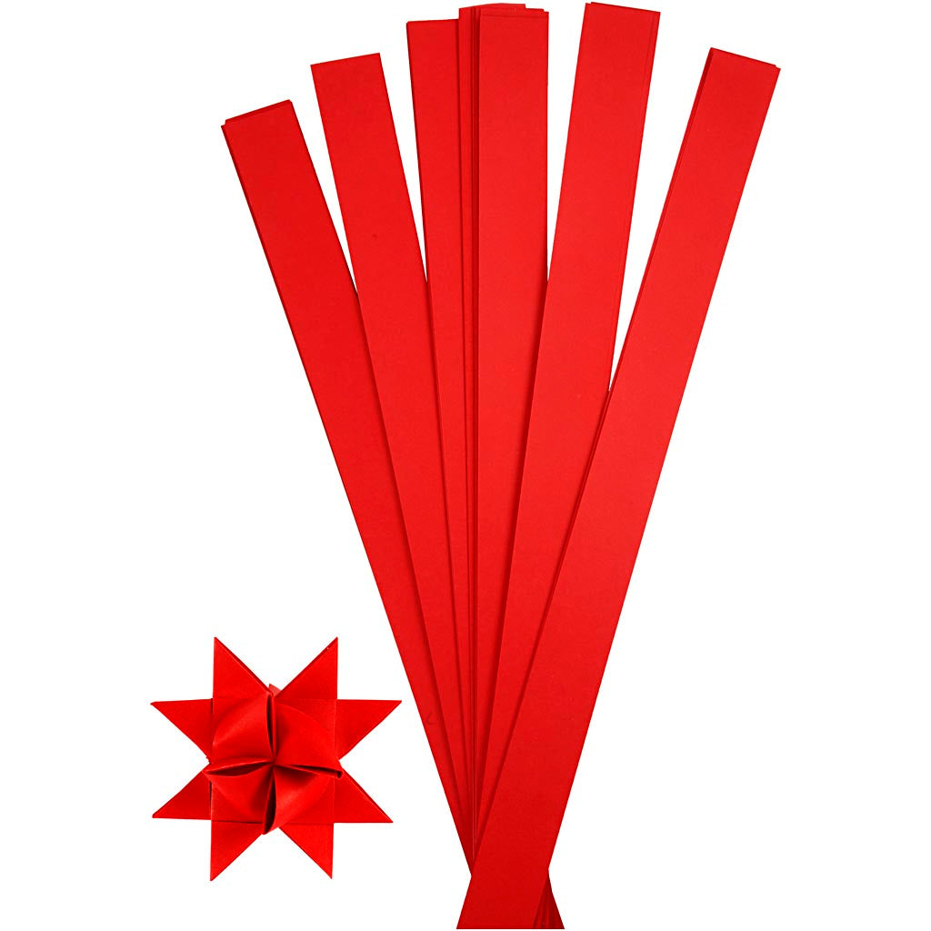 Creativ company braiding strips, l: 73 cm, w: 25 mm, d: 11.5 cm, red, 100 strips 1 box