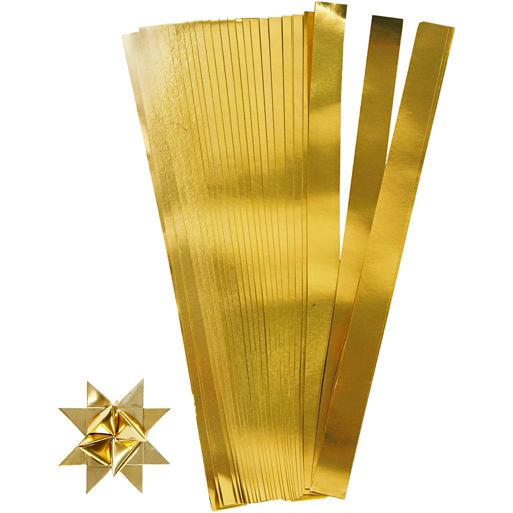 Creativ company braiding strips, l: 73 cm, w: 25 mm, d 11.5 cm, gold, 100 strips 1 box