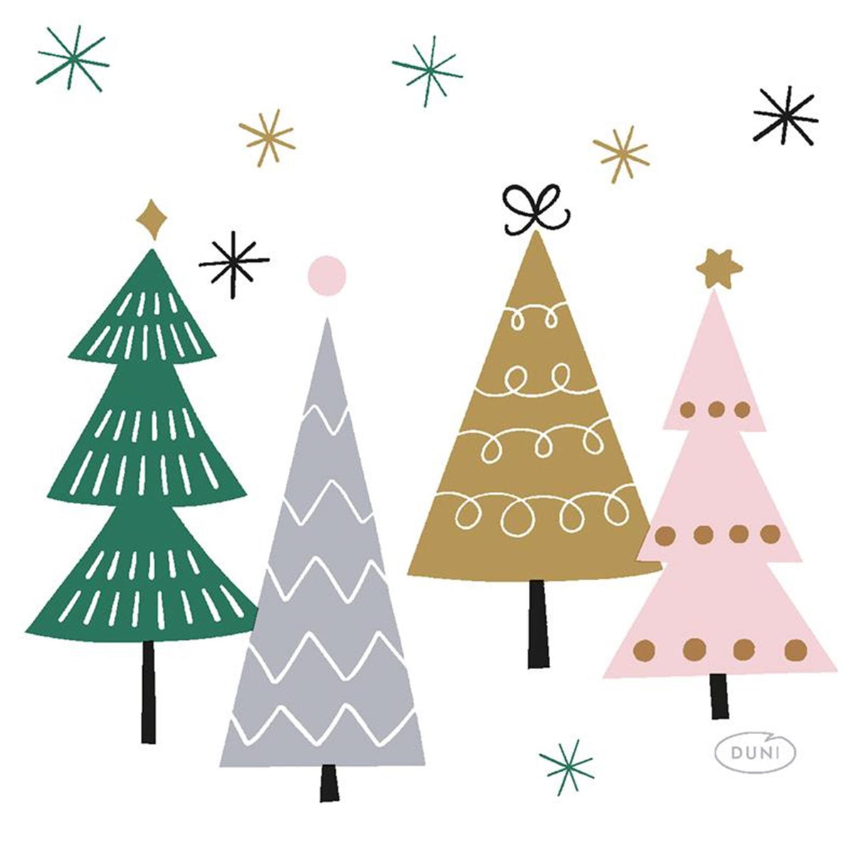 Duni servetten noel trees 24x24cm