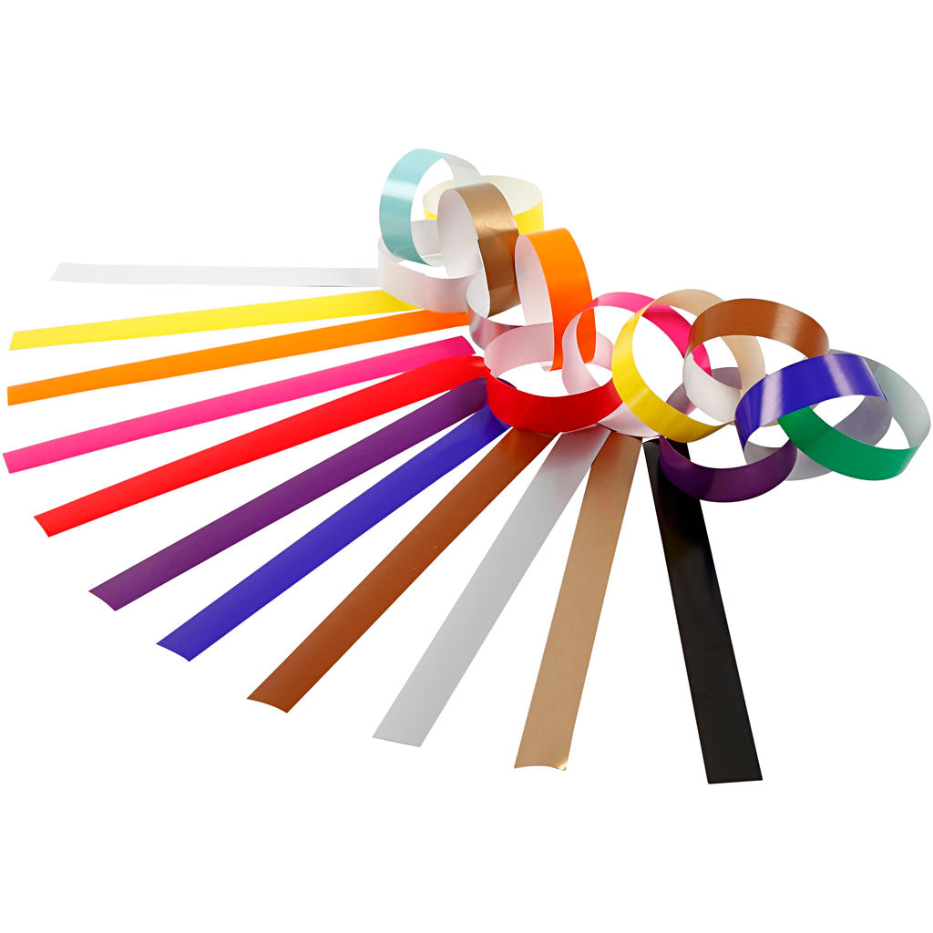 Creativ company garland strips, l: 16 cm, w: 15 mm, various colors, 400 pieces 1 box