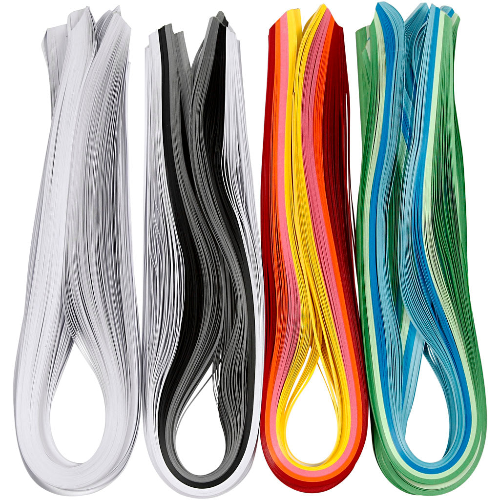 Creativ company quilling stroken, l: 78 cm, b: 5 mm, 120 gr, diverse kleuren, 12x100 stuk 1 doos