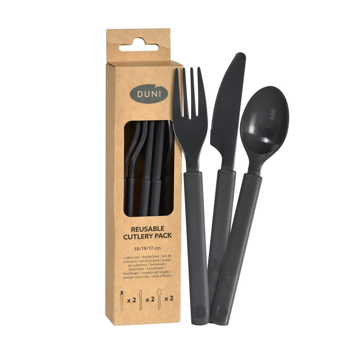 Duni kunststof bestekset 6-delig granite