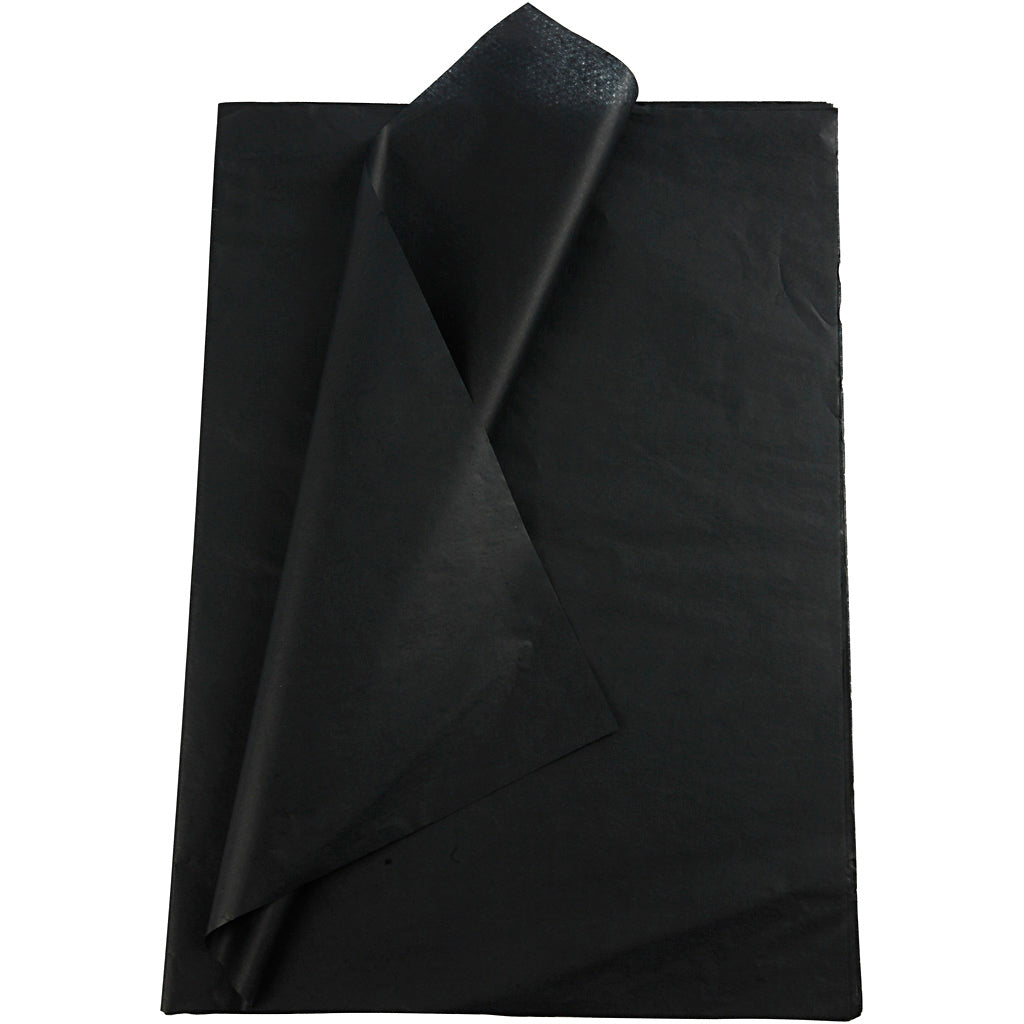 Creativ company tissuepapier, vel 50x70 cm, 17 gr, zwart, 25 vel 1 doos