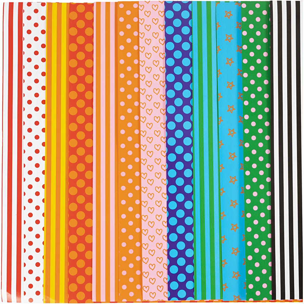 Creativ company glanspapier, patroon, vel 32x48 cm, 80 gr, diverse kleuren, 100 div vellen 1 doos