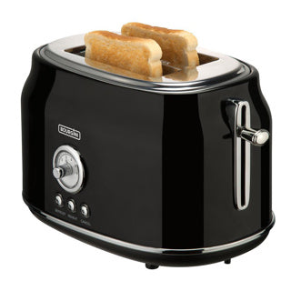 Bourgini Toaster retrò tostapane nero