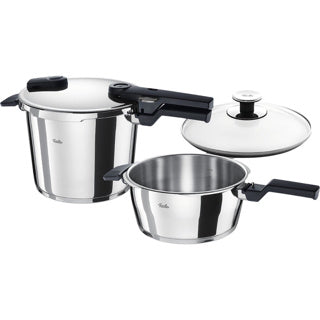 Fissler vitaquick hogedrukpannenset incl. 6l pan, 4,5l pan en glazen deksel