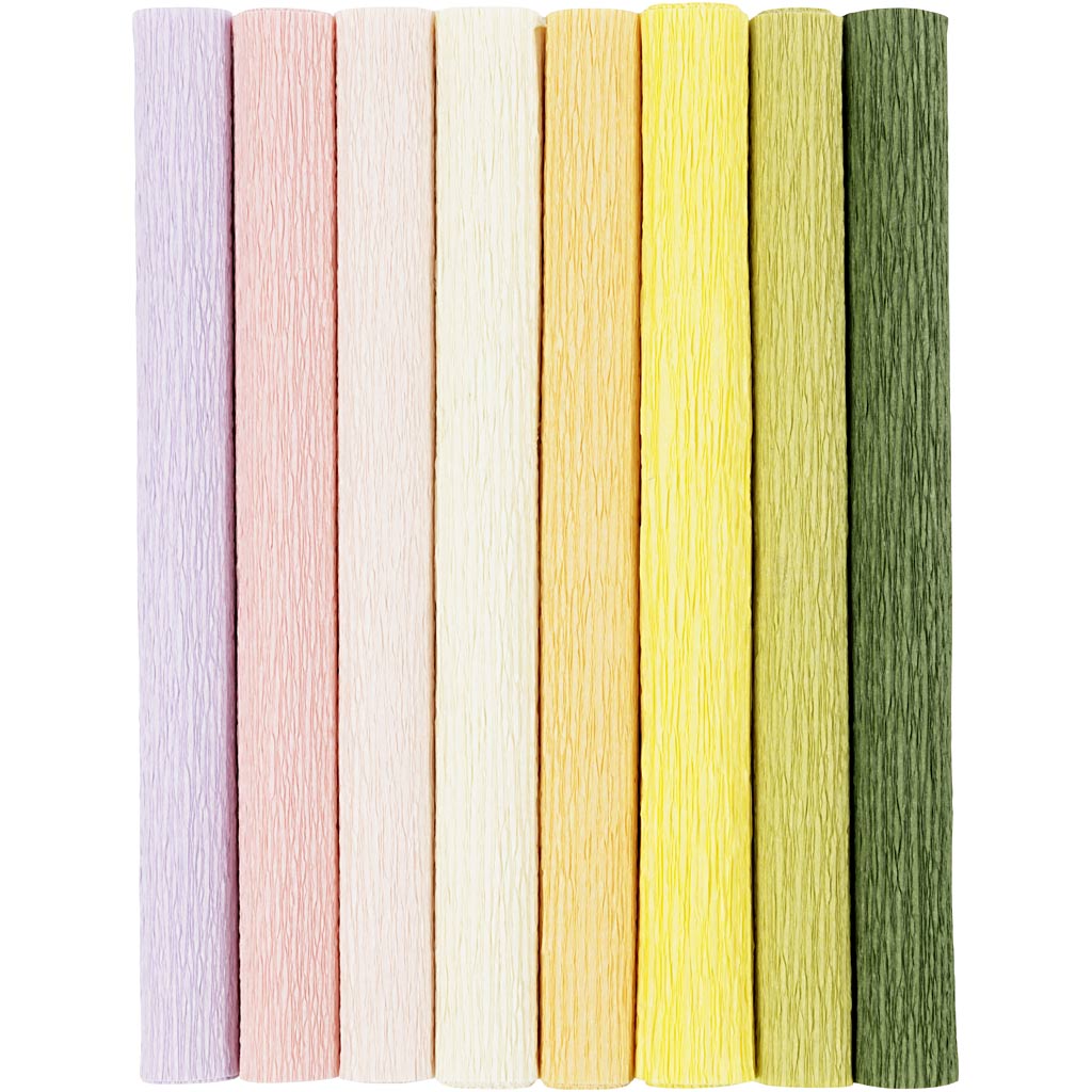 Crep paper Pastel colors, 8 sheets