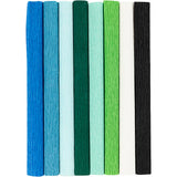 Creativ company crepe paper, sheet 25x60 cm, crepe ratio: 180%, 105 gr, blue green harmony, 8 sheets 1 box