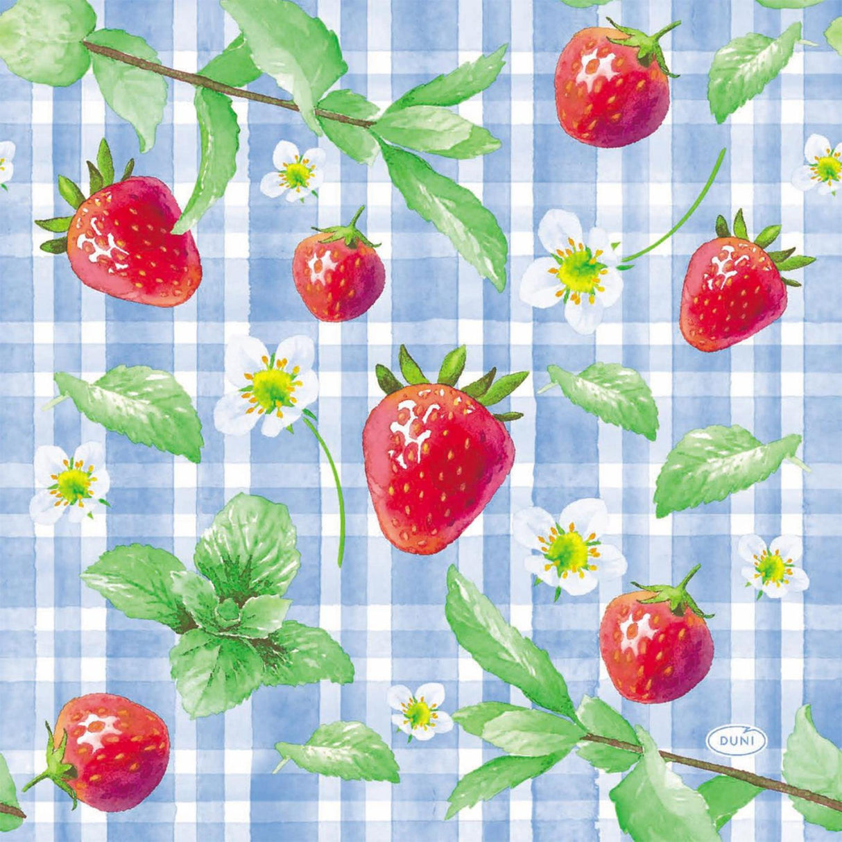 Duni servetten strawberry picnic 33x33cm