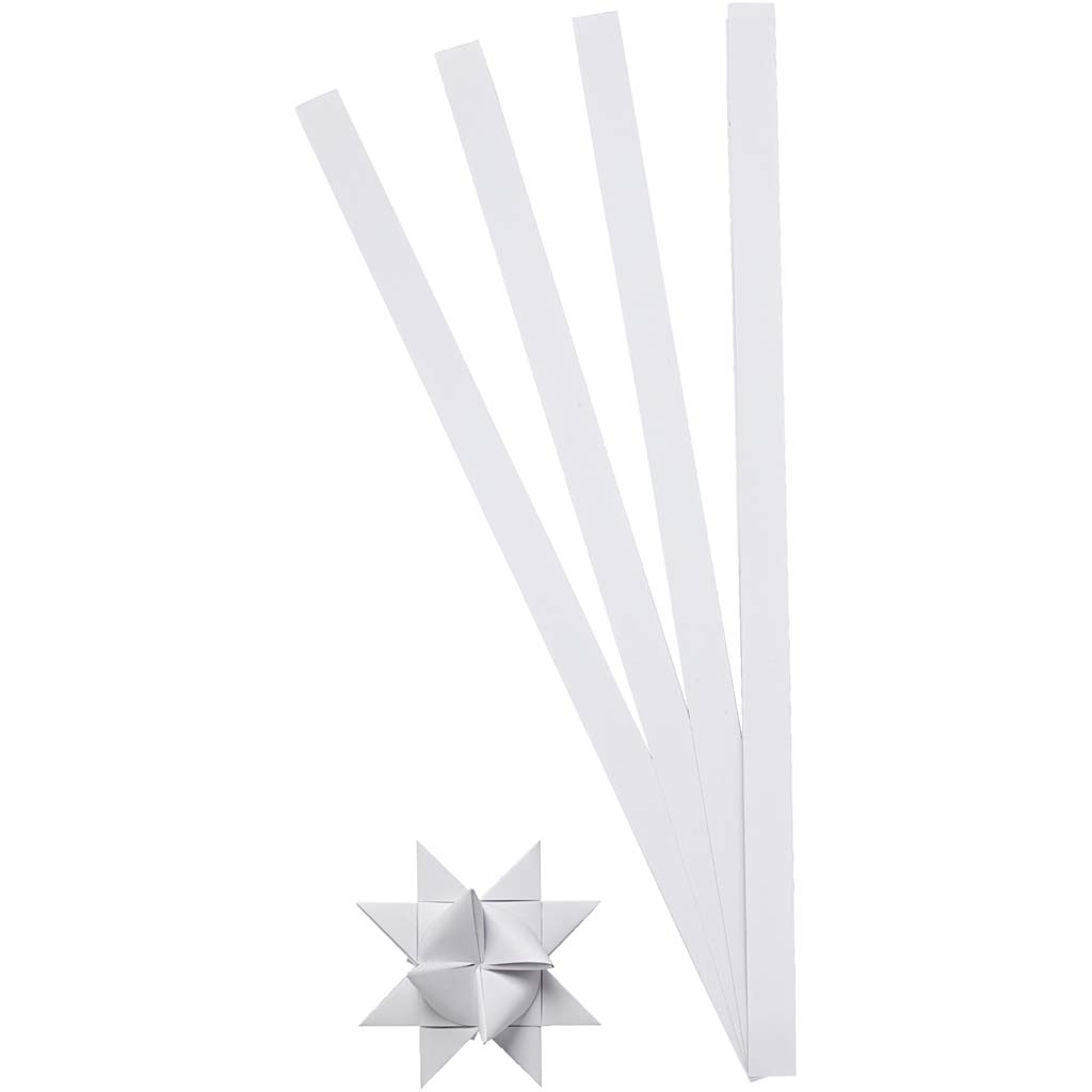 Creativ company braiding strips, l: 45 cm, w: 10 mm, d 4.5 cm, white, 100 strips 1 box