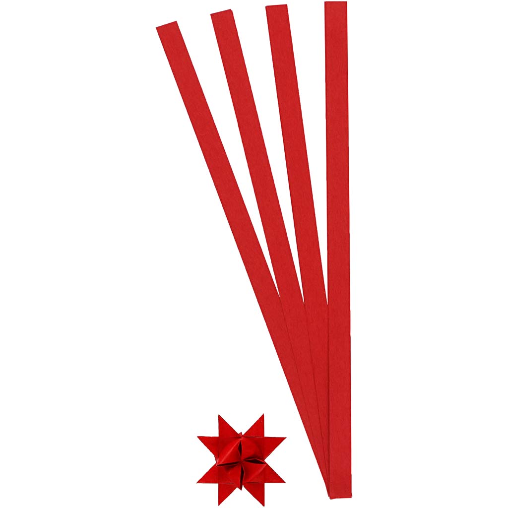 Creativ company braiding strips, l: 45 cm, w: 10 mm, d 4.5 cm, red, 100 strips 1 box