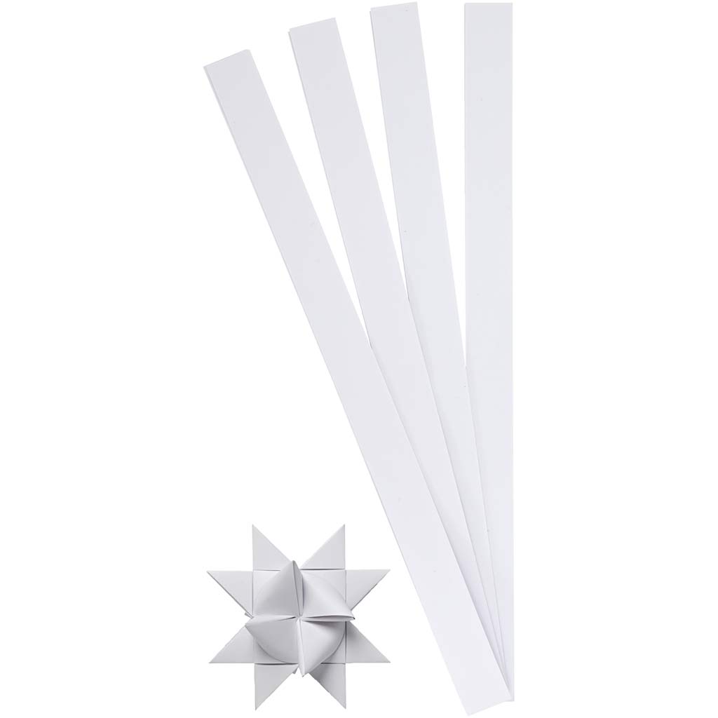 Creativ company braiding strips, l: 45 cm, d: 6.5 cm, w: 15 mm, white, 100 strips 1 box