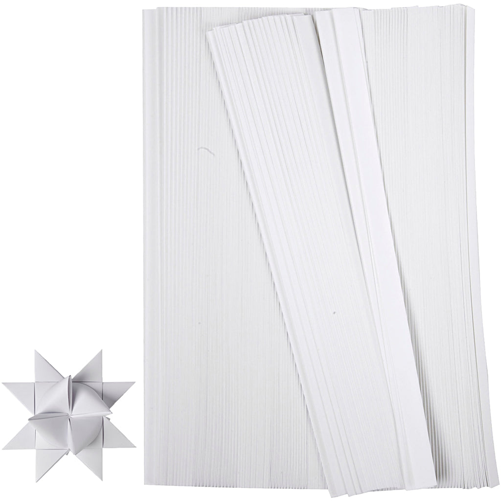 Creativ company vlechtstroken, l: 45 cm, b: 15 mm, d 6,5 cm, wit, 500 stroken 1 doos