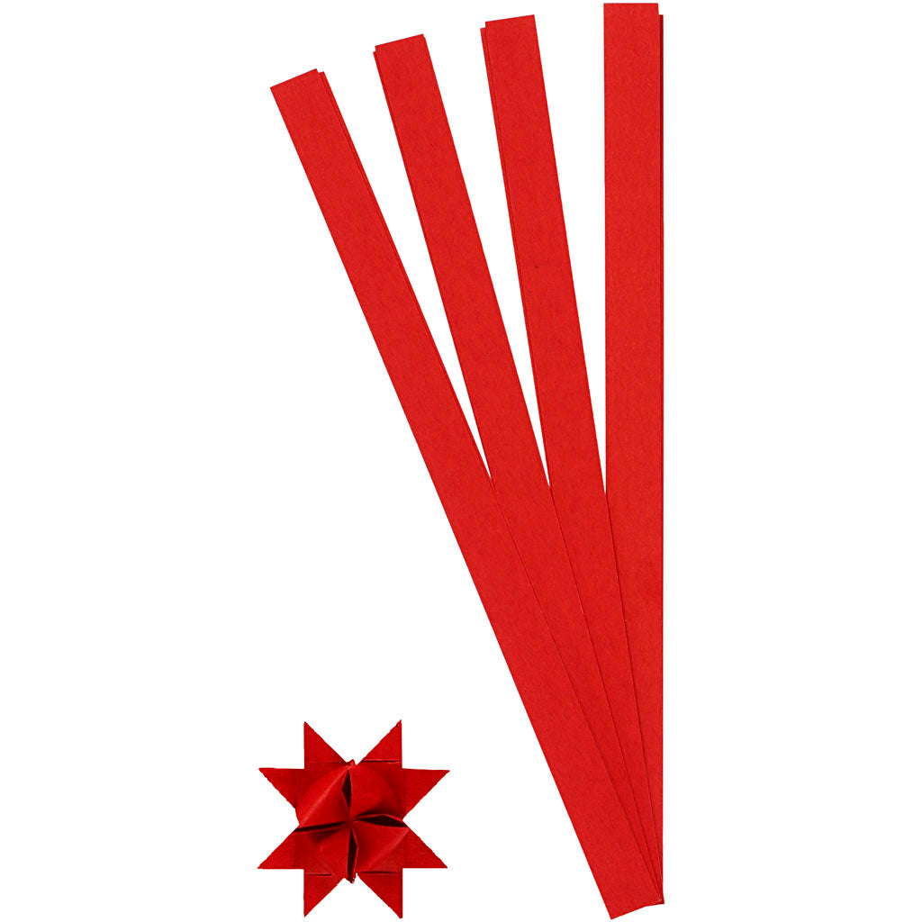 Creativ company braiding strips, l: 45 cm, w: 15 mm, d 6.5 cm, red, 100 strips 1 box