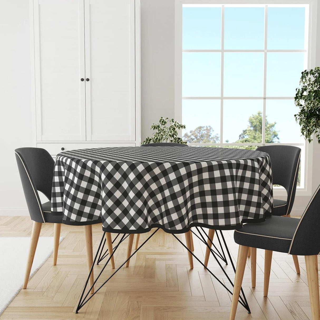 Wicotex tafelzeil rond ruit zwart - 160cm