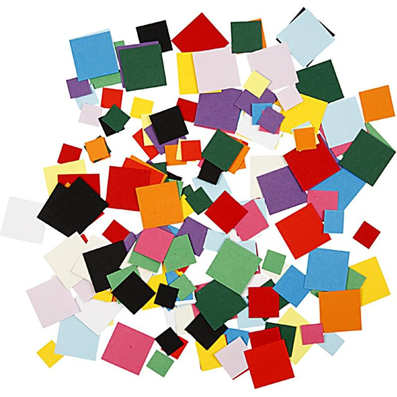 Creativ company cardboard mosaic, square, size 10+15+20 mm, 180 g 1 box