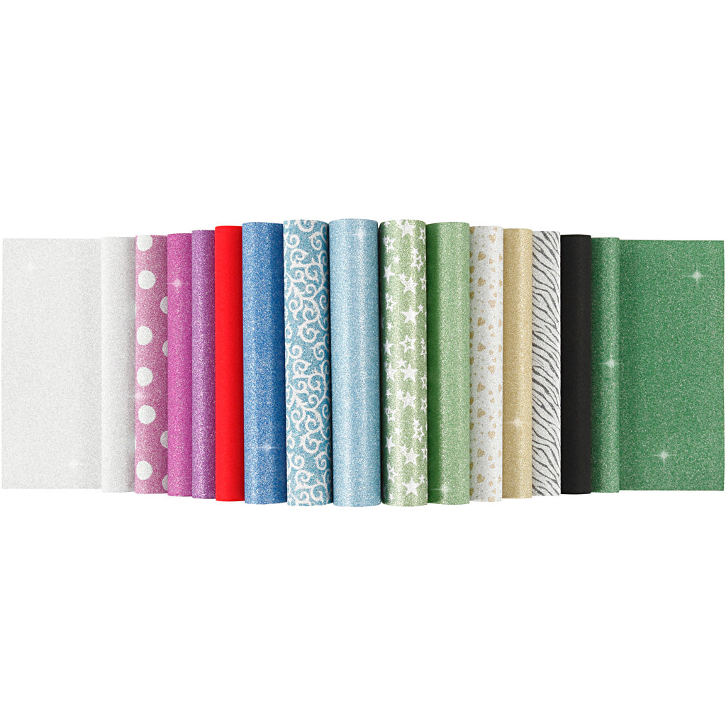 Glitter pappersblock A4 150gr, 30 ark