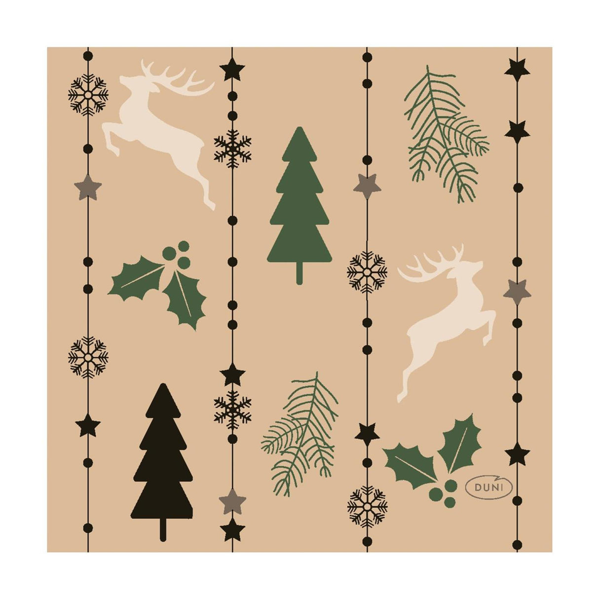Duni servetten natural yuletid 24x24cm