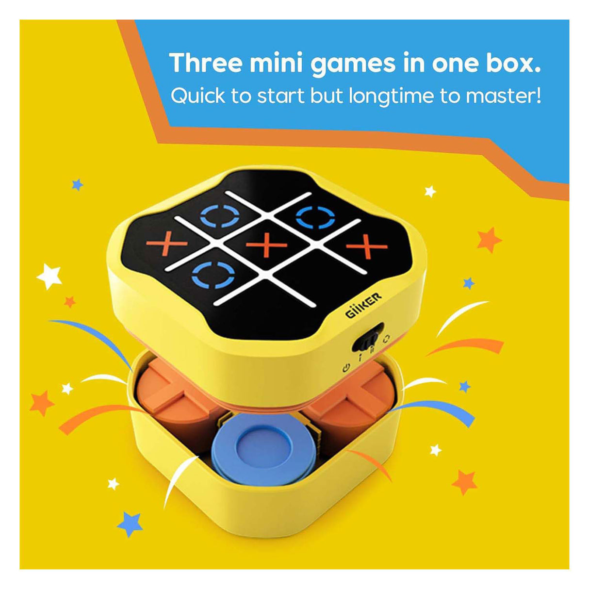 Giiker tic-tac-toe varžtų žaidimas – geltona