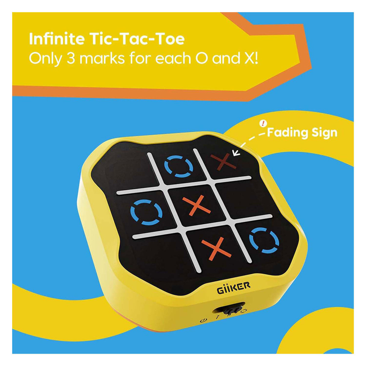 Giiker tic-tac-toe varžtų žaidimas – geltona
