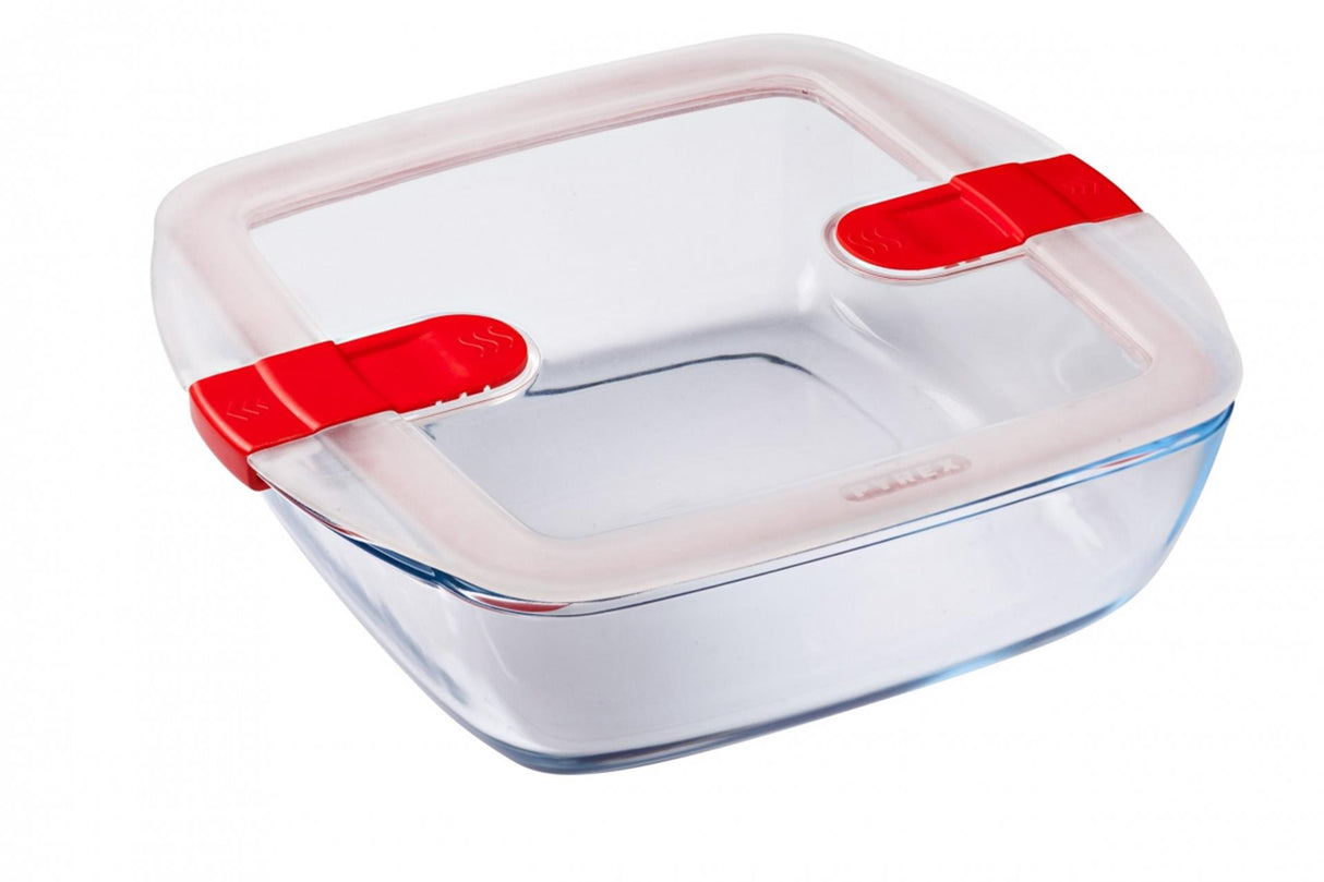 Pyrex schaal met deksel 2,2l 25x22x7cm