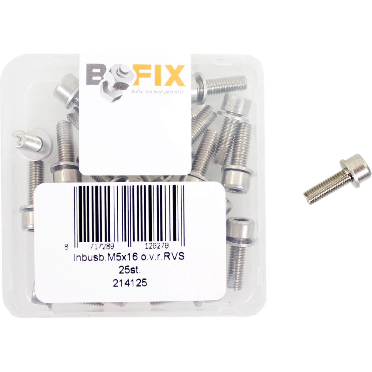 Bofix Allen Bout M5X16 O.V.R. (con un anillo inquisitivo) acero inoxidable por 25