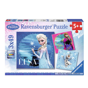 Ravensburger - quebra -cabeça congelado: Elsa Anna Olaf 3x49ST.