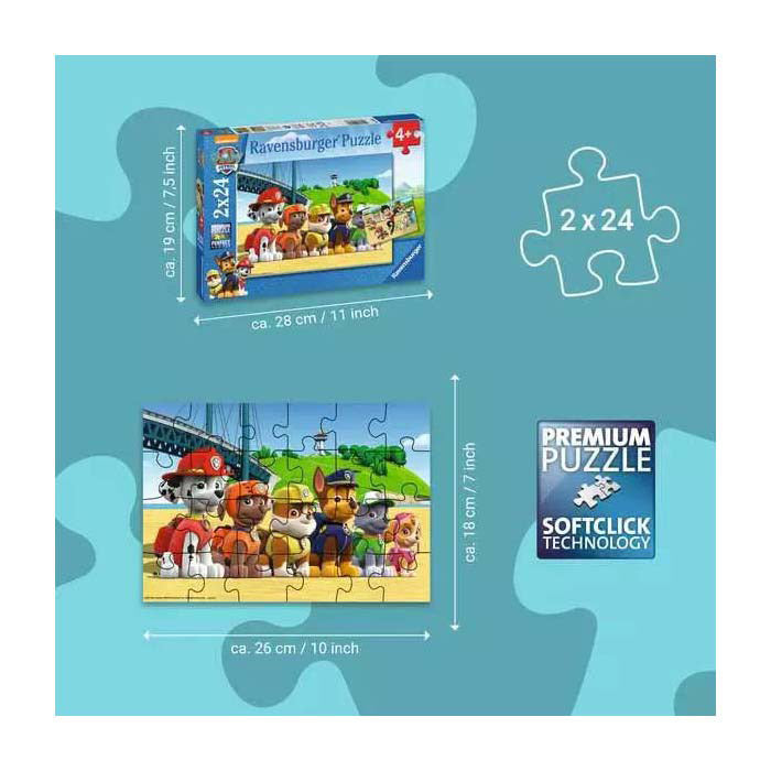 Ravensburger puzzle 2x24pc brave dog