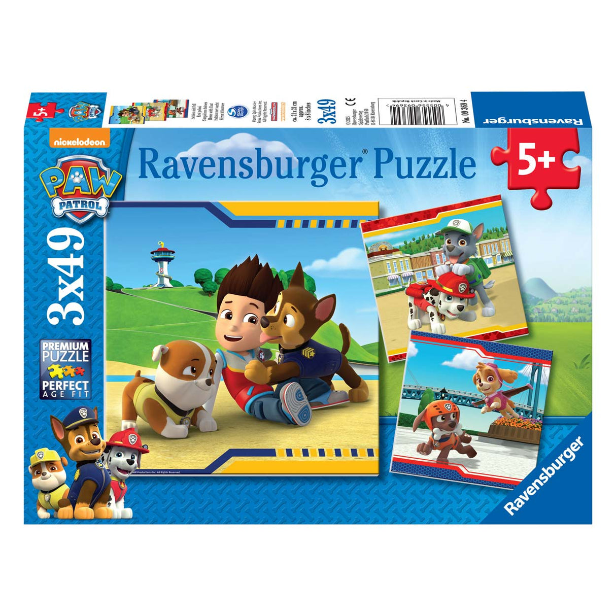 Ravensburger Paw Patrol Puzzle - Helden mit Pelz, 3x49st.