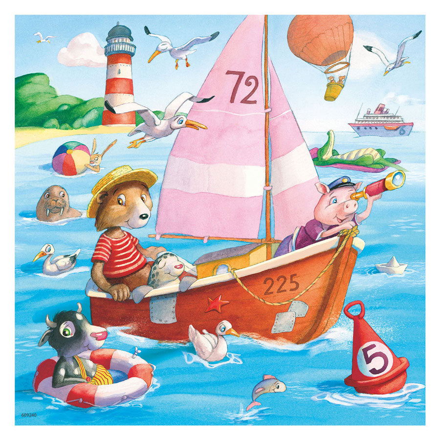 Ravensburger - pojazdy wodne grają puzzle 3x49st.