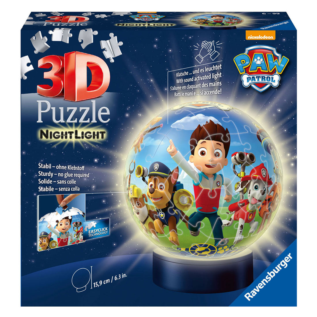 Ravensburger 3D Puzzle Paw Patrol Night Lamp, 72st.