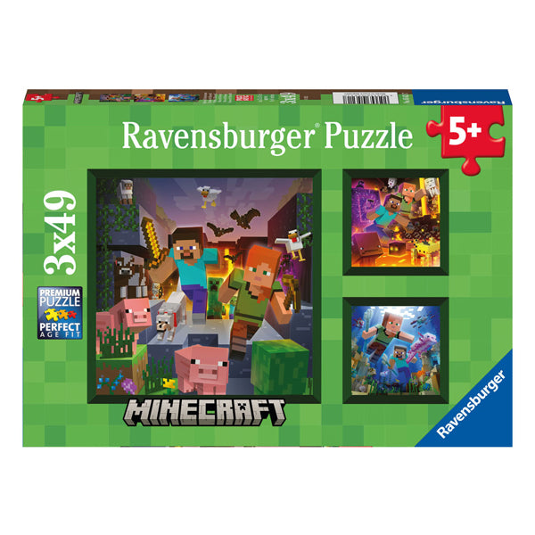 Ravensburger jigsaw puzzle minecraft biomes, 3x49st.