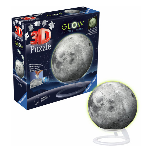 Ravensburger 3d Puzzle Ball Maan Glow dans l'obscurité, 72e.