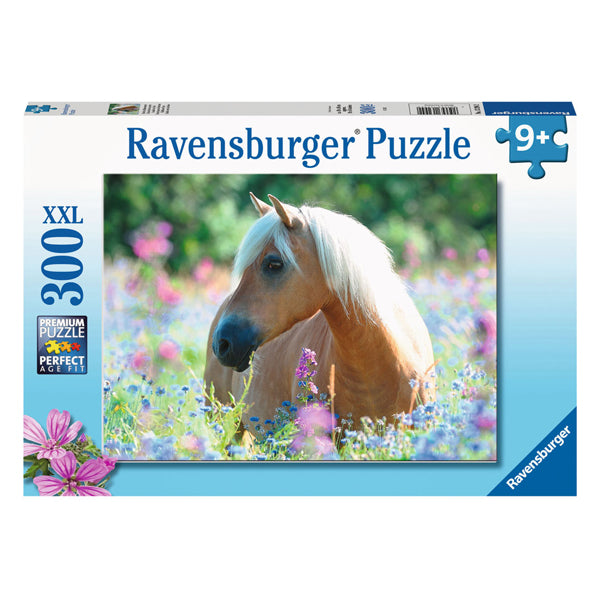 Ravensburger Jigsaw Puzzle XXL Horse entre las flores, 300 °.