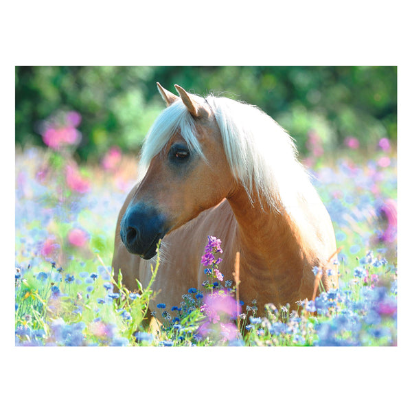 Ravensburger Jigsaw Puzzle XXL Horse entre las flores, 300 °.