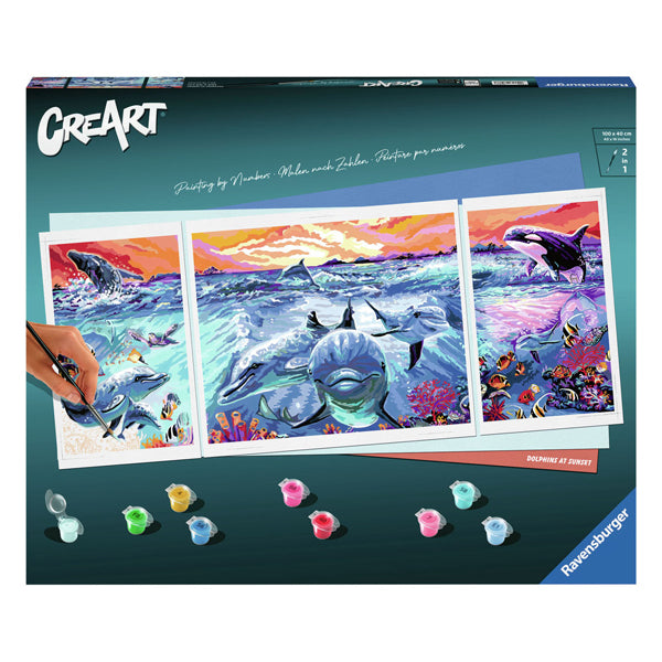 Ravensburger Creart painting by numbers - dolphins at sunset
