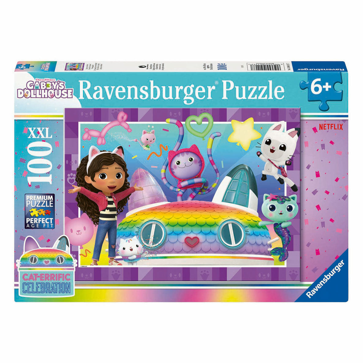 Ravensburger puzzle xxl domeček pro panenky gabby, 100 ks.