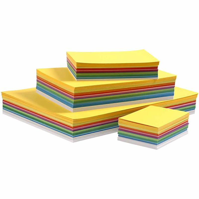 Colortime lentekarton, a3,a4,a5,a6, 180 gr, diverse kleuren, 1500 div vellen 1 doos
