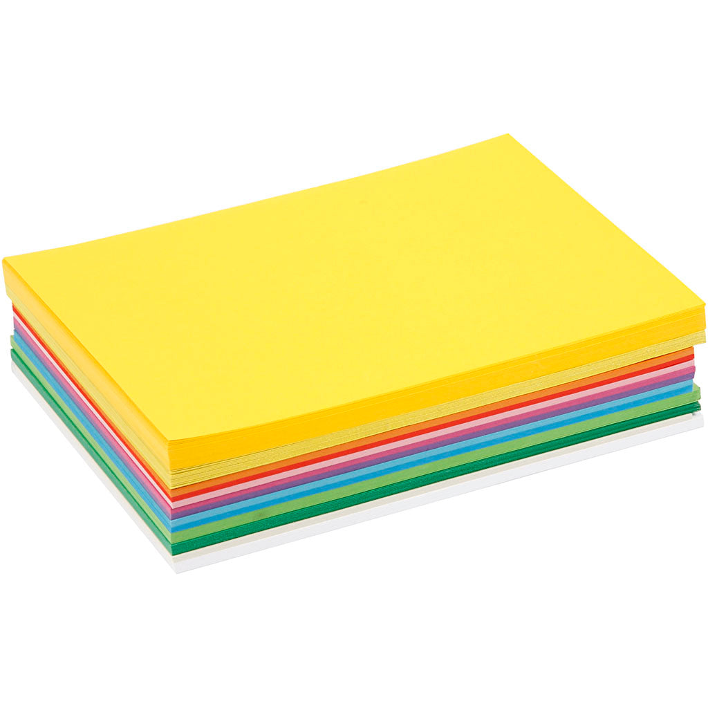 Colortime lentekarton, a5, vel 148x210 mm, 180 gr, diverse kleuren, 300 div vellen 1 doos