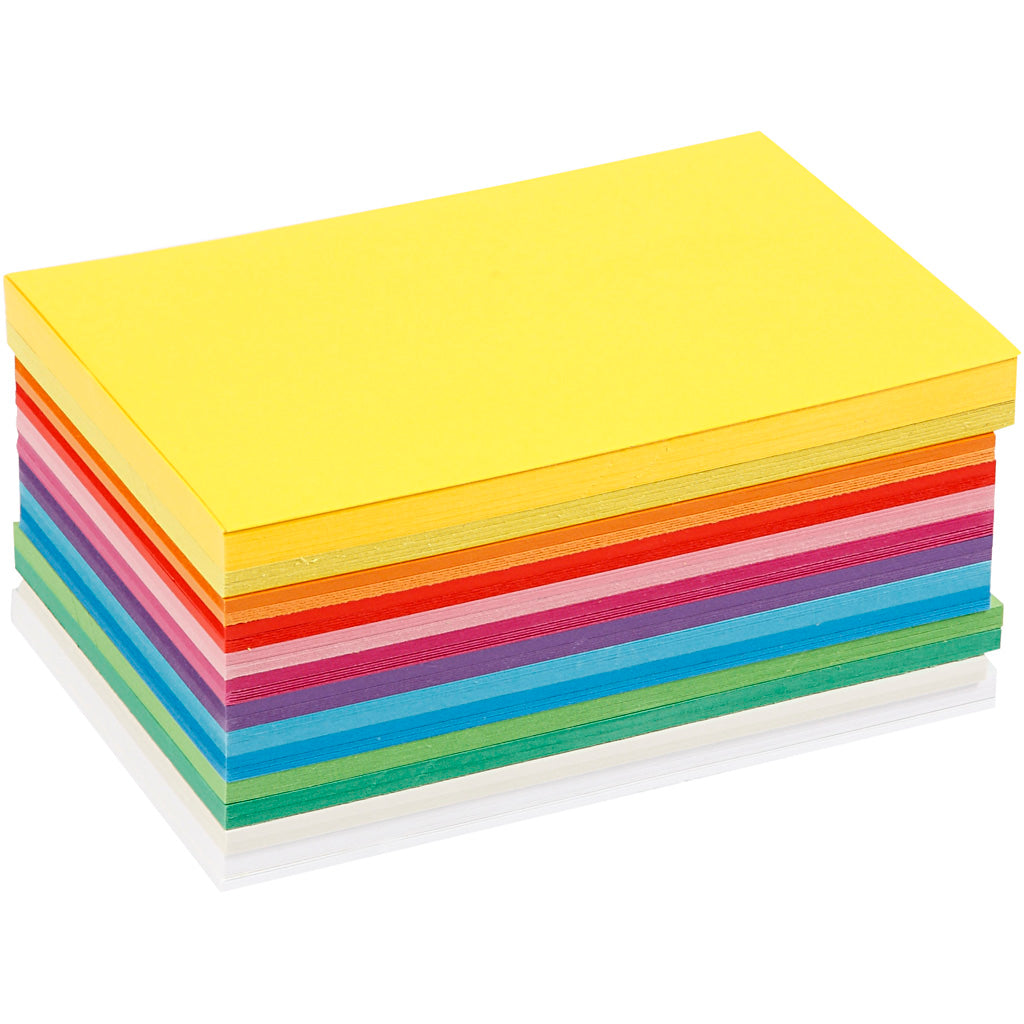 Colortime lentekarton, a6, vel 105x148 mm, 180 gr, diverse kleuren, 300 div vellen 1 doos