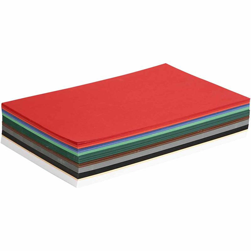 Colortime kerst karton, a4, vel 210x297 mm, 180 gr, diverse kleuren, 300 div vellen 1 doos