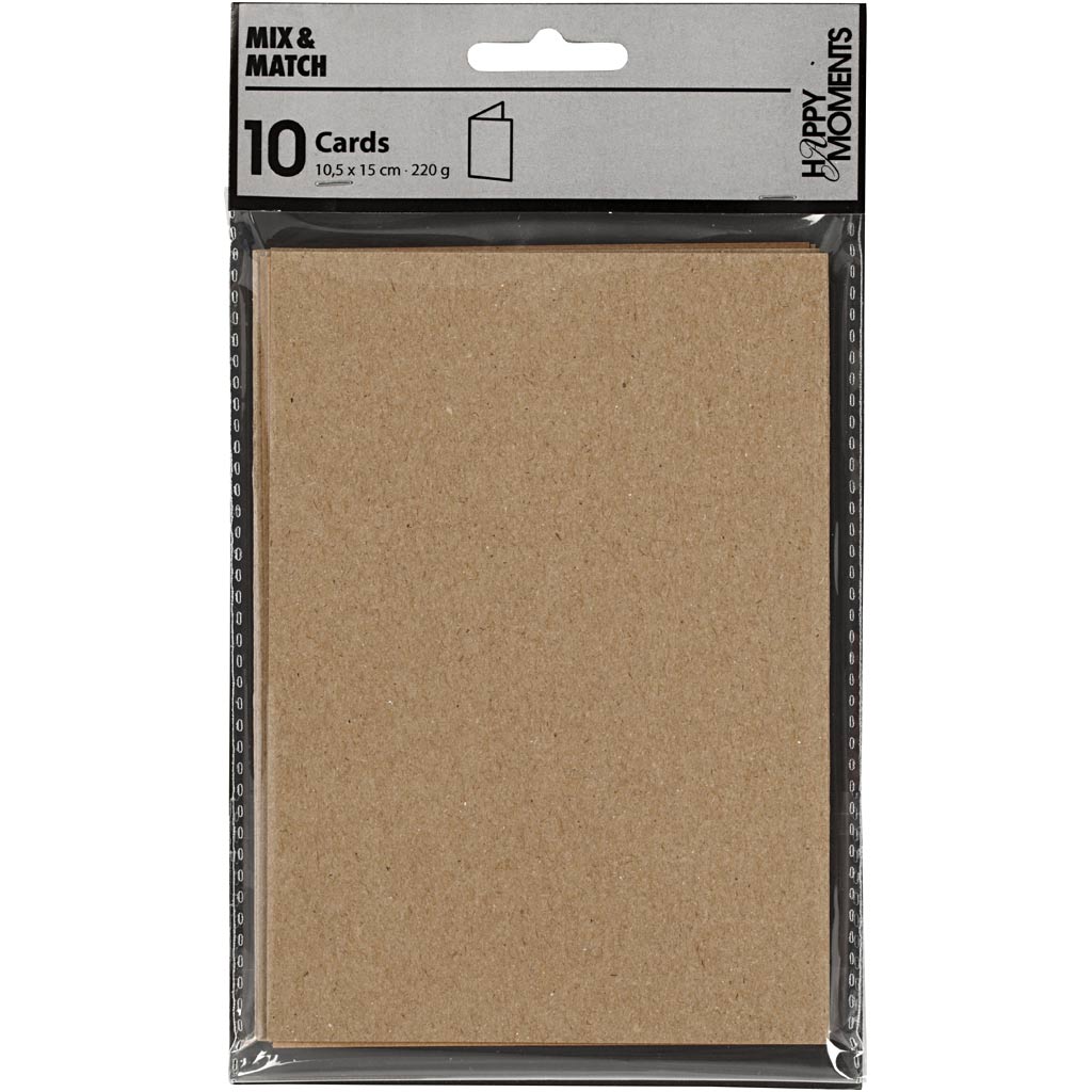 Cards, size 10.5x15 cm, 220 gr, natural, 10 pieces 1 box